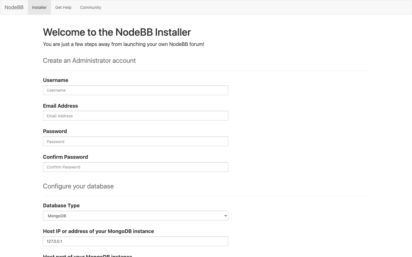NodeBB screenshot
