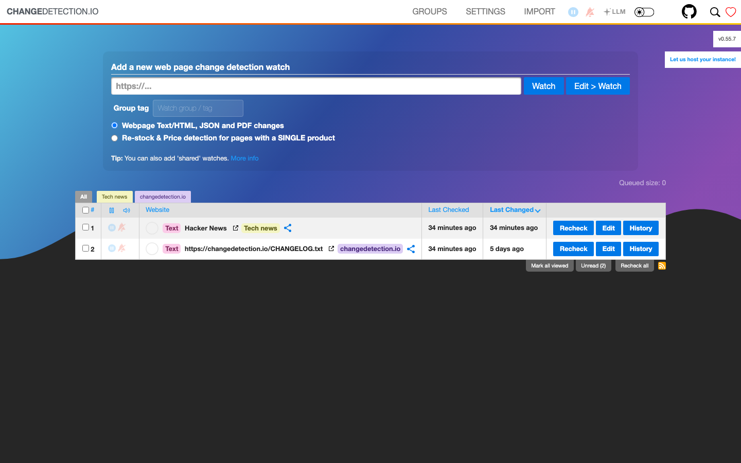 Changedetection.io screenshot