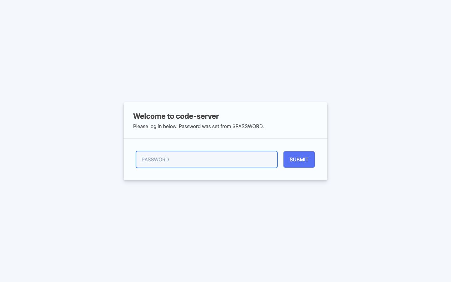 Code-server screenshot