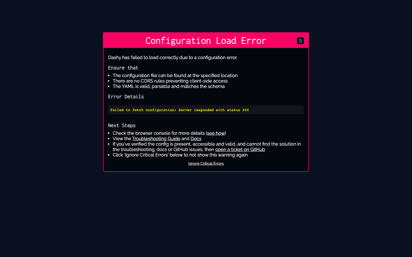 Dashy screenshot