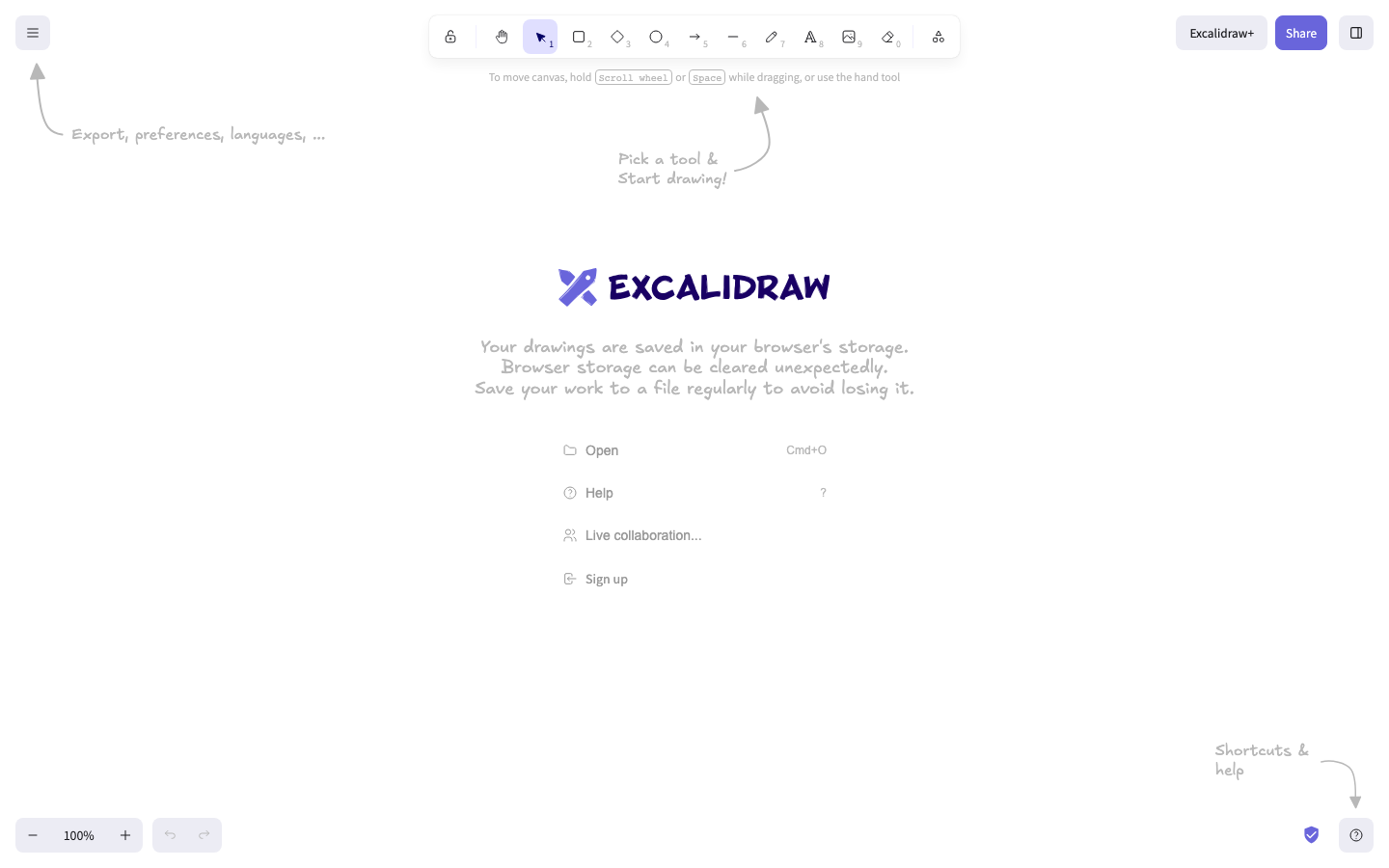 Excalidraw screenshot