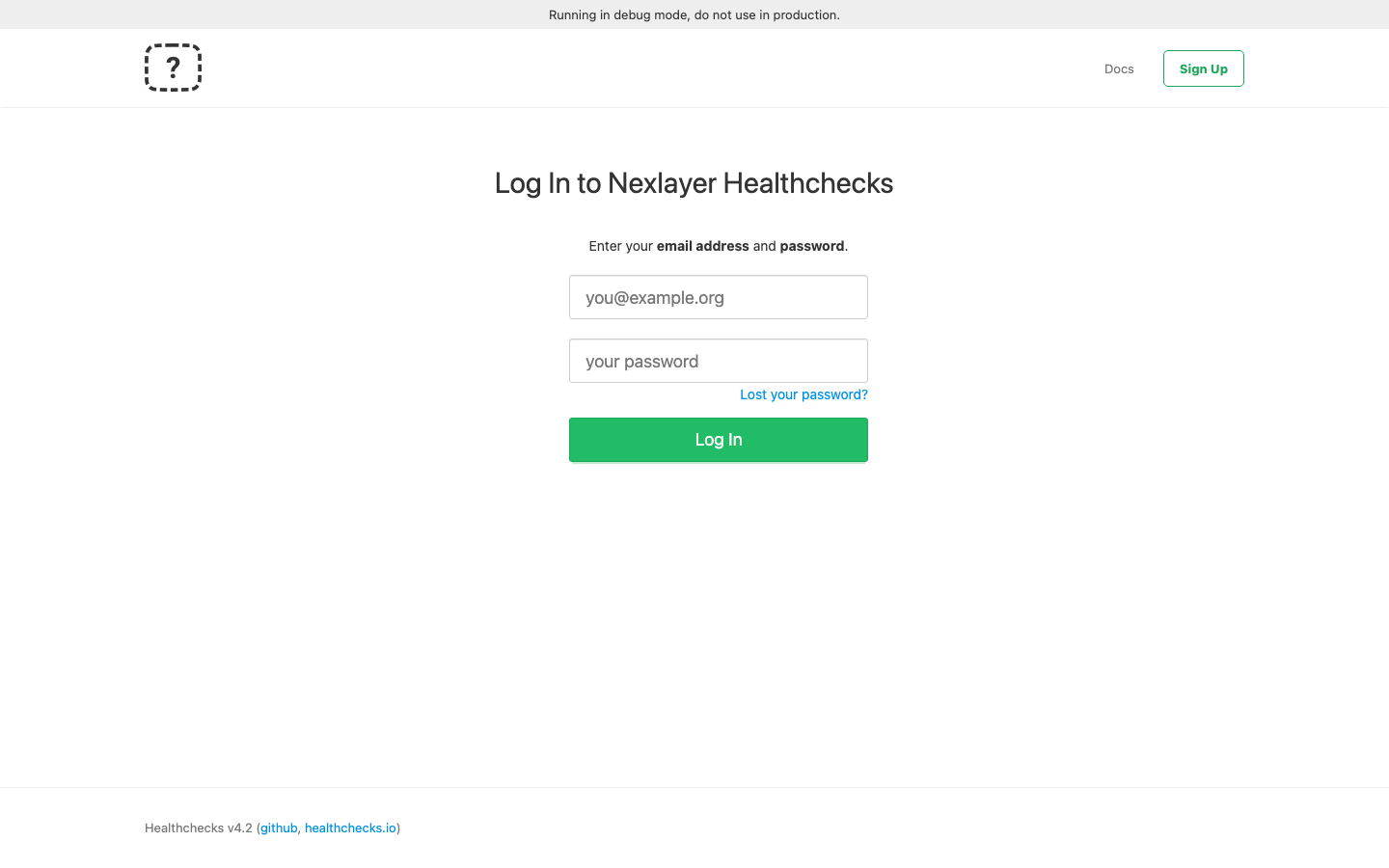 Healthchecks screenshot