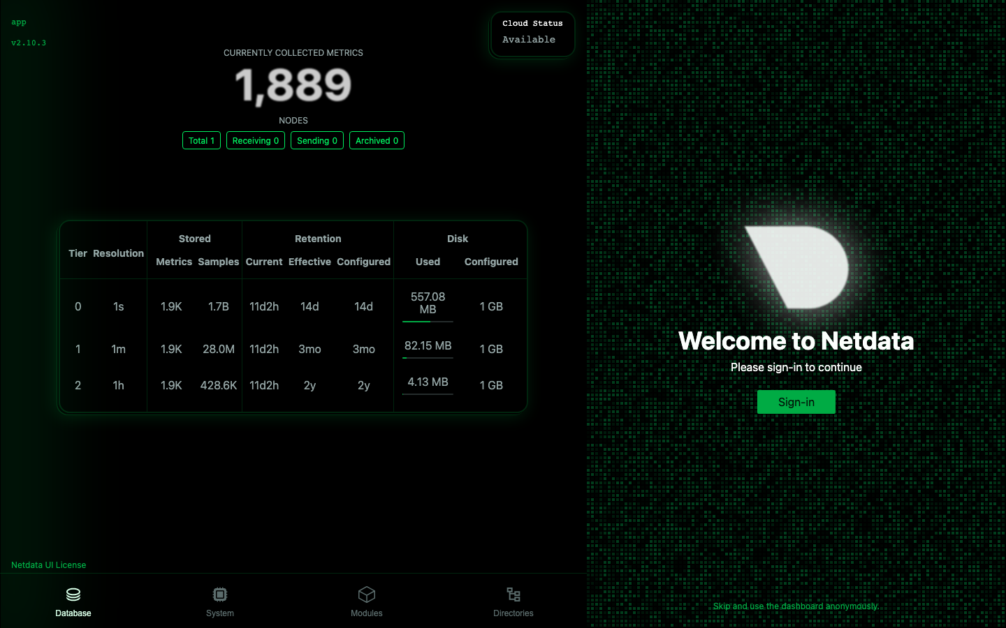 Netdata screenshot