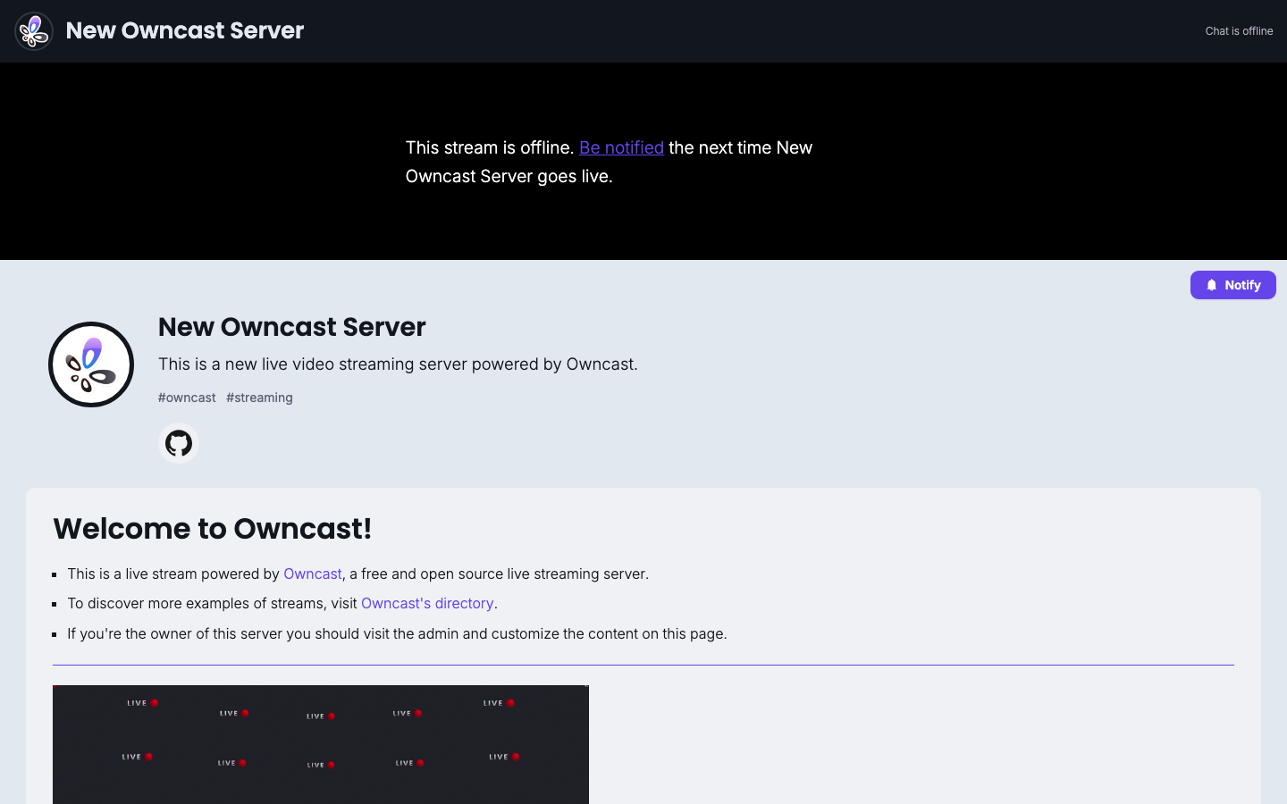 Owncast screenshot