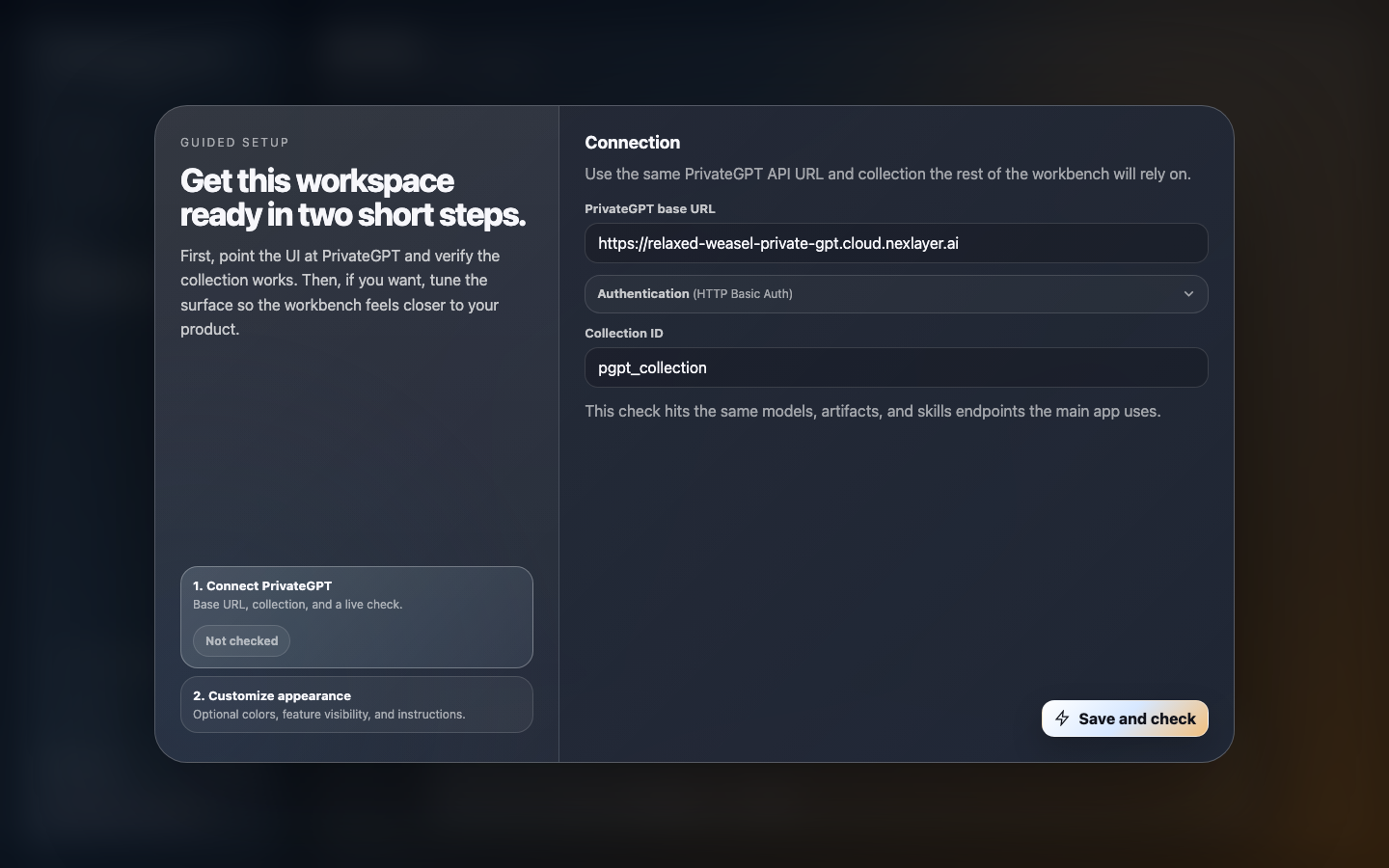 PrivateGPT screenshot