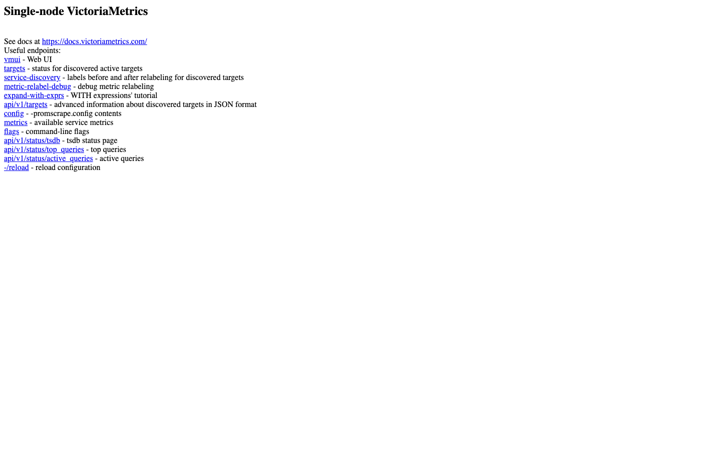 VictoriaMetrics screenshot