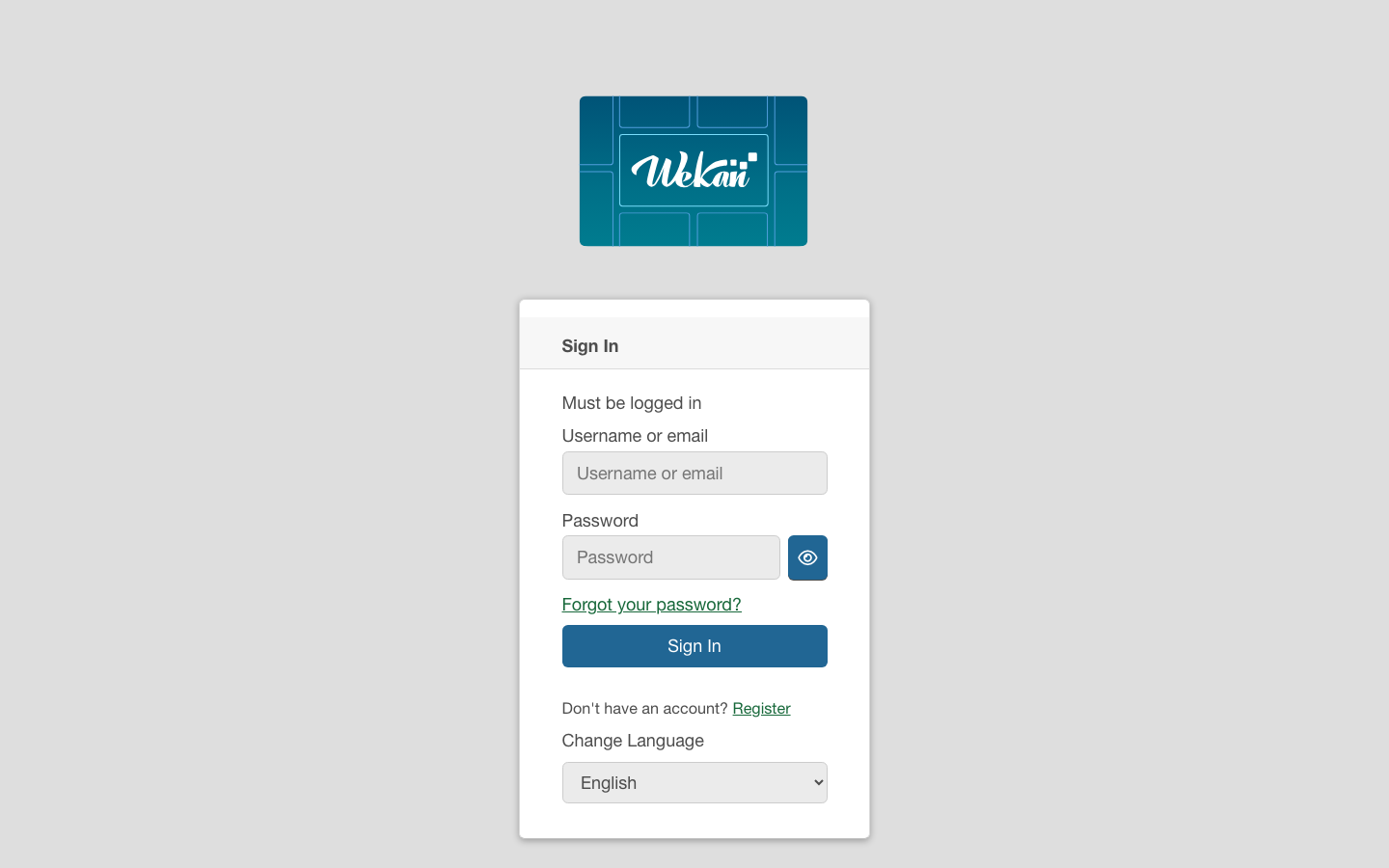 Wekan screenshot